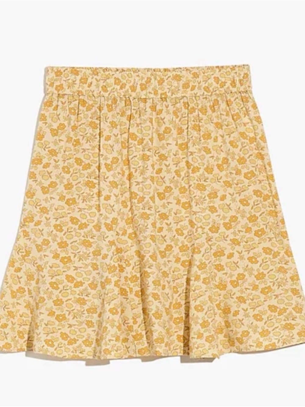 Madewell Yellow Floral Skirt